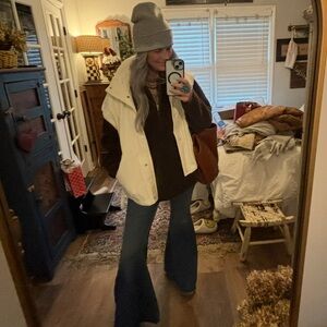 Cream Vest with Oversized Fit Size Small